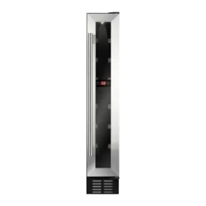 image of CDA 7 Bottle Capacity Single Zone Freestanding Under Counter Wine Cooler - Stainless Steel