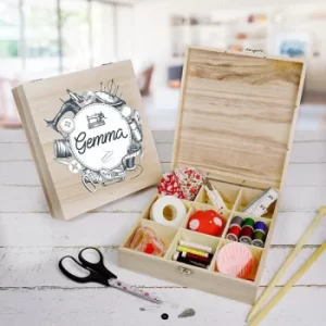 Image of Personalised Sewing Box with 9 compartments