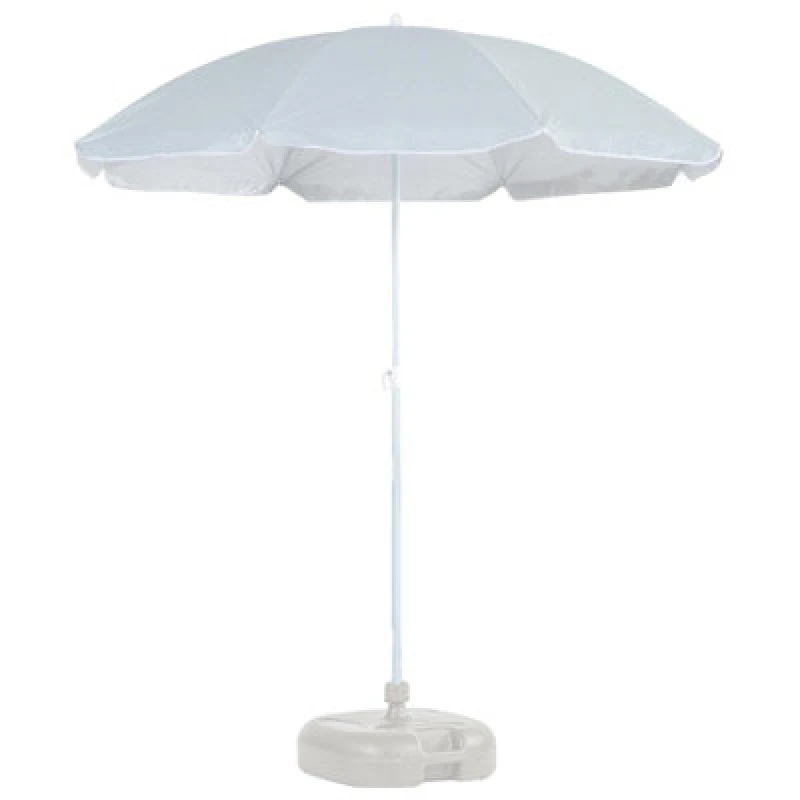 Image of Harbour Housewares Metal Beach Parasol & Base Set - 1.74 X 1.93M - Grey/white