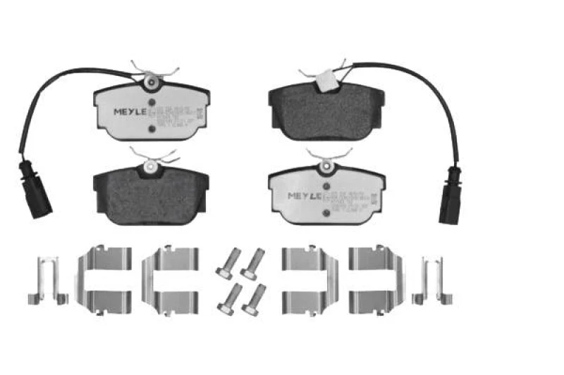 Image of MEYLE 025 234 4616/PD Brake pad set Rear Axle, incl. wear warning contact, with accessories, MEYLE-PD Quality, with brake caliper screws Brake Pad Se