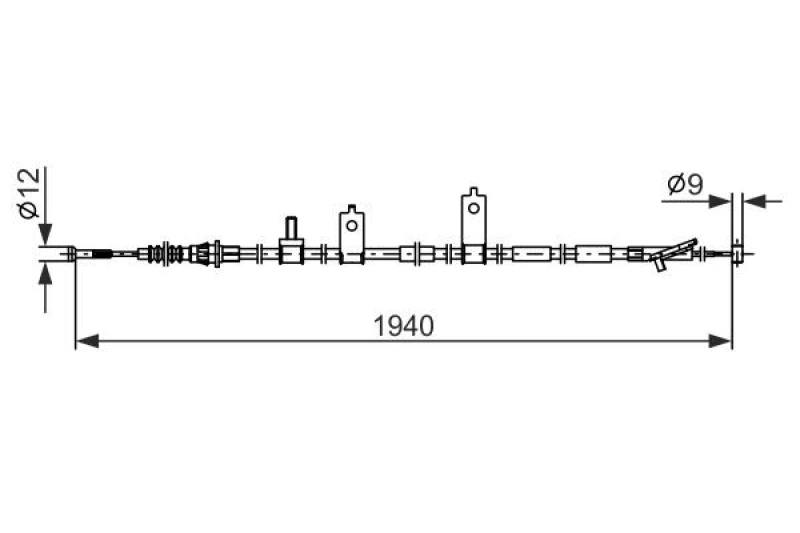 Image of Handbrake cable Bosch 1 987 482 853