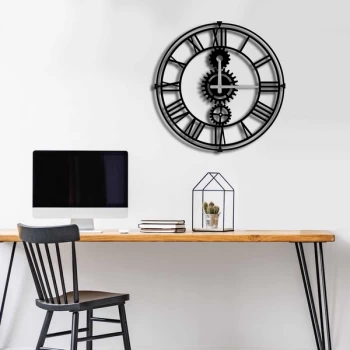 MTS - 010 Black Decorative Metal Wall Clock