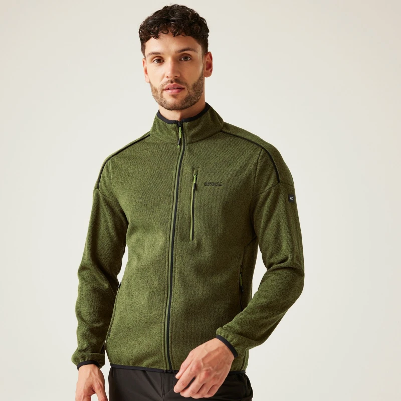 Image of Regatta Regatta Men 'Kames' Full Zip Active Fleece in Green Size: Small Green S Male 5063019975412