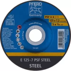Image of PFERD 69298071 E 125-7 PSF STEEL Grinding disc (off-set) Diameter 125mm 5 pc(s)