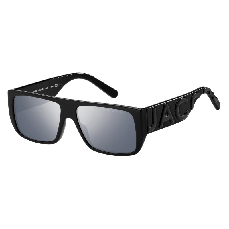 Image of Marc Jacobs Rec Flat Top Round Sunglasses Black Grey unisex 57 cm