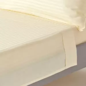 Image of Pastel Yellow Egyptian Cotton Satin Stripe Flat Sheet 330 Thread Count, King - Pastel Yellow - Pastel Yellow - Homescapes