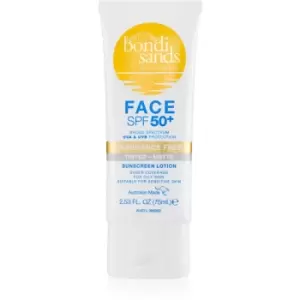 image of Bondi Sands SPF 50+ Face Fragrance Free protective tinted cream for the face for a matte look SPF 50+ 75ml