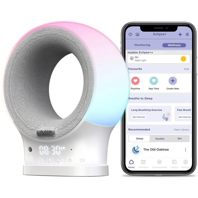 Image of HUBBLE Eclipse Plus Portable Audio Soother - White 5012786050112