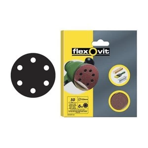 Image of Flexovit Hook & Loop Sanding Discs 150mm Medium 80G (Pack of 6)