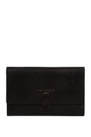 image of Pure Luxuries London Black 'Piccadilly' Leather Travel Wallet