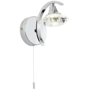 Image of Endon Collection Lighting - Endon Langella - 1 Light Wall Light Chrome with Crystal Shade, G9