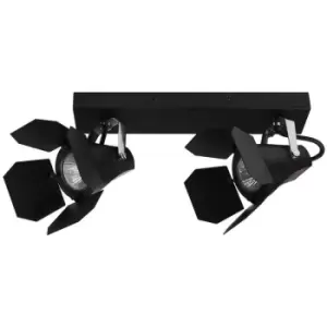 image of Netlighting Modern Spotlights Black 2 Light with Black Matt Shade, GU10