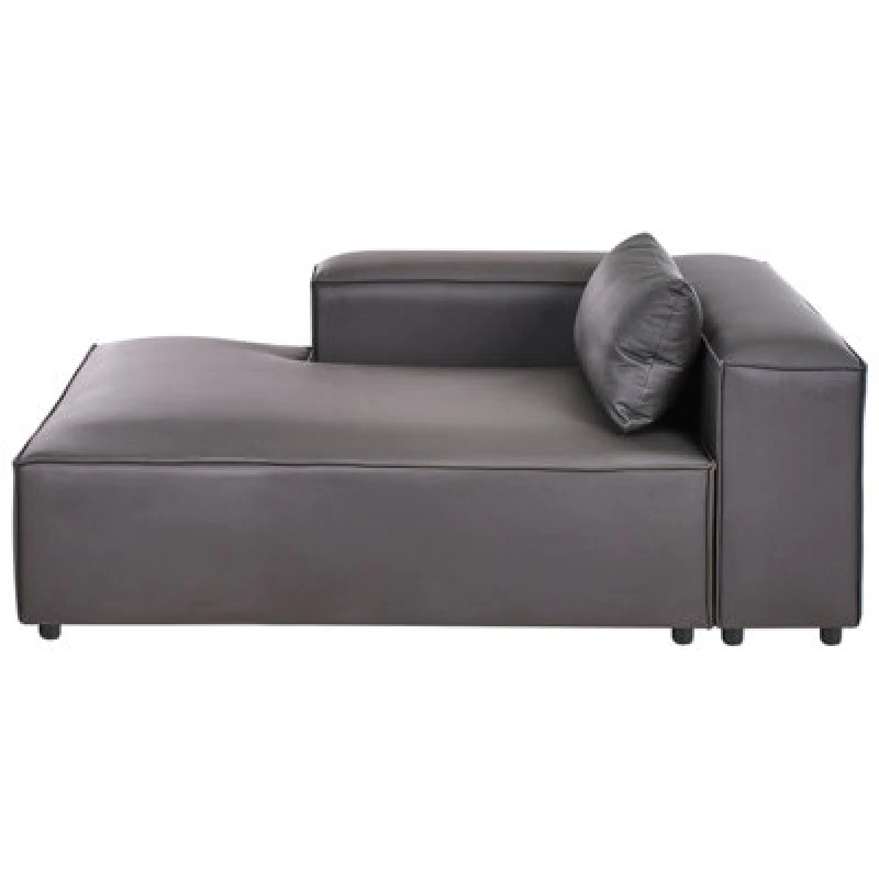 Image of Beliani Right-Hand Chaise Lounge Brande Faux Leather Black