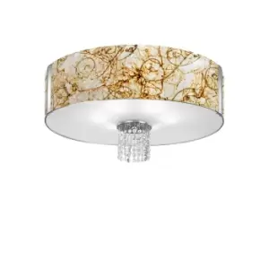 Image of Emozione Glass Cylindrical Ceiling Light 6 Light Chrome