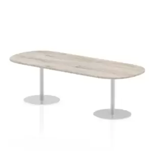 Image of Italia 2400mm Poseur Boardroom Table Grey Oak Top 725mm High Leg