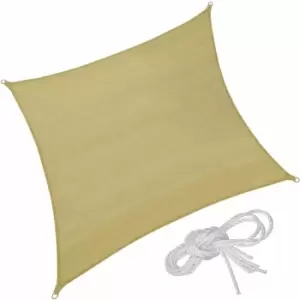 image of Sun shade sail square, beige - garden sun shade, garden sail shade, sun canopy - 300 x 300cm - beige