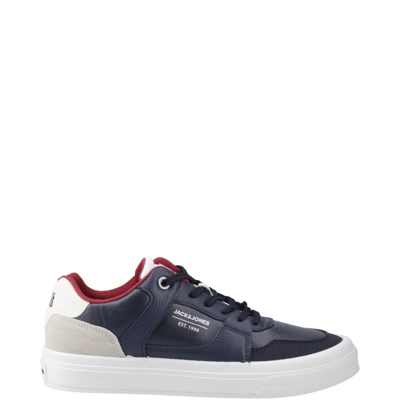 Image of Jack & Jones Jack & Jones Barton Lace Up Trainers, Navy, Size 11, Men Navy W5Q16 Male 11