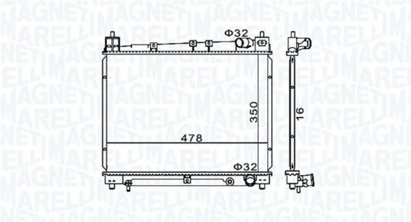 Image of MAGNETI MARELLI Engine radiator MAGNETI MARELLI 350213152900