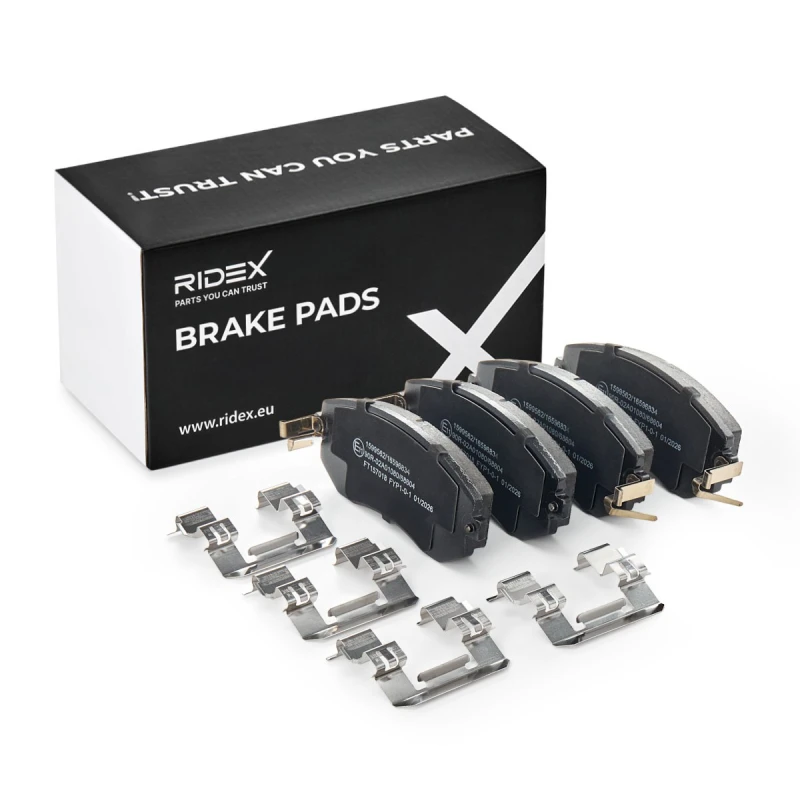 Image of RIDEX 402B1530 Brake pad set Front Axle, with acoustic wear warning Brake Pad Set,disc brake (402)