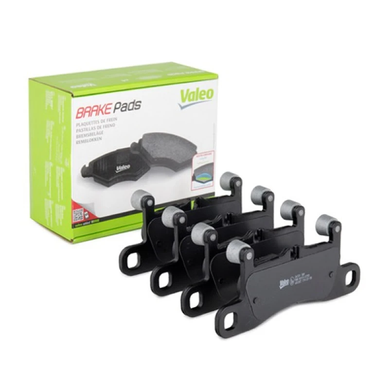 Image of VALEO 601387 Brake pad set Rear Axle, without integrated wear sensor, with anti-squeak plate Brake Pad Set,disc brake (402)