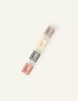 Image of Accessorize Womens Rectangle Claw Clips 4 Pack, Size: 4cm