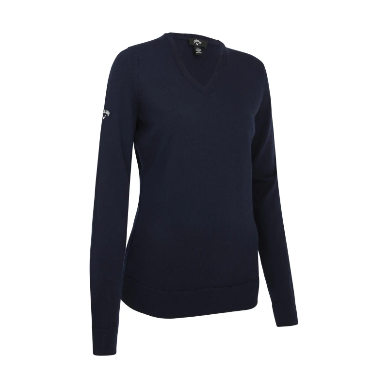 Image of Callaway V Neck Golf Sweater Womens Dark Navy female 8 (XS)