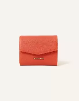 image of Accessorize Womens Small Flap Zip Around Purse Orange, Size: L 11cm x W 9 cm