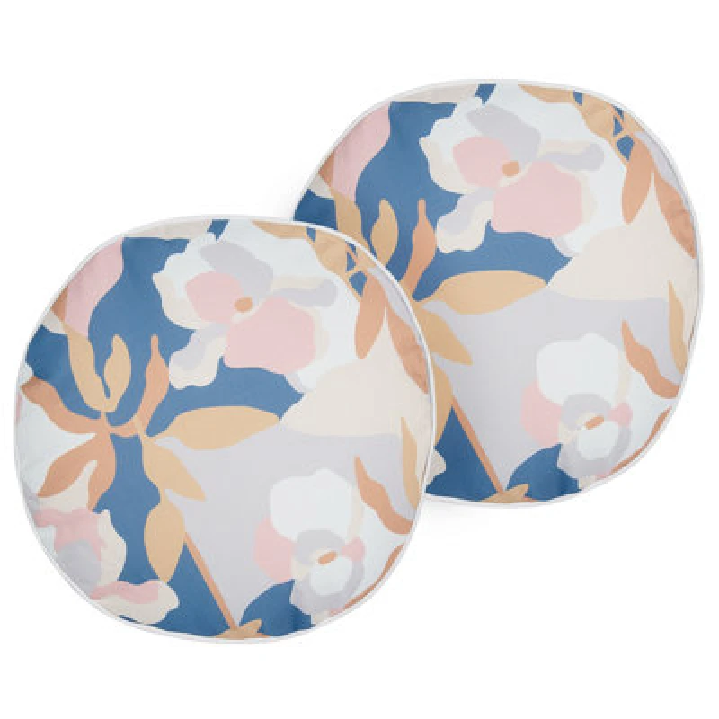 Image of Beliani Set Of 2 Outdoor Cushions Verezzi Floral Pattern 40 X 40 Cm Multicolour