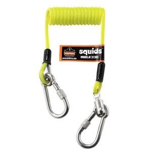 Image of Ergodyne Squids 3130S Coiled Cable Lanyard Small Yellow EY3130S