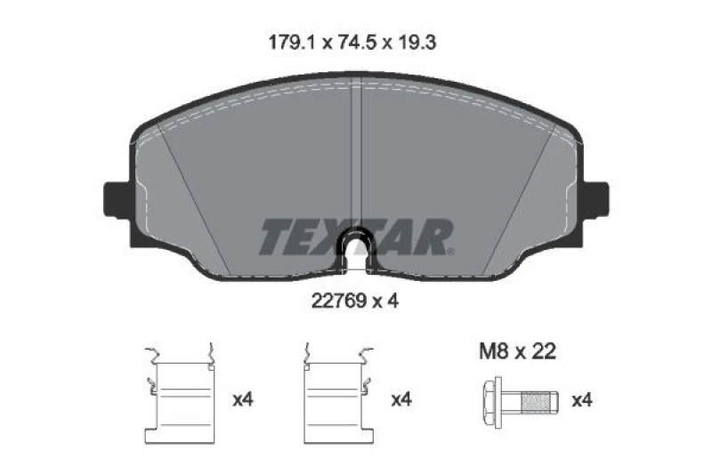 Image of Brake pad set TEXTAR 2276901