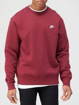 image of Nike Club Crew Sweat - Burgundy Size M Men