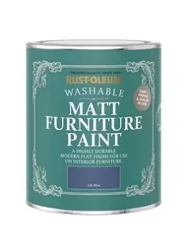 image of Rust-Oleum Matt Furniture Paint Ink Blue 750Ml