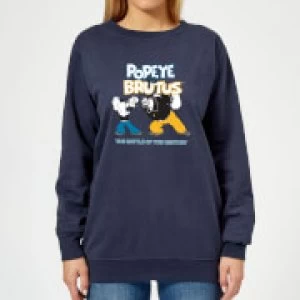 Image of Popeye Popeye Vs Brutus Womens Sweatshirt - Navy - XXL