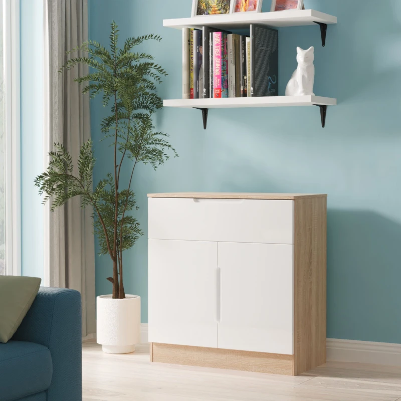 Image of Welcome Furniture Welcome Furniutre Milan 1 Drawer 2 Door Sideboard - Ready Assembled MIL213WGBO