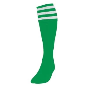 Image of Precision 3 Stripe Football Socks Emerald/White UK Size 3-6