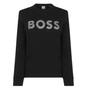 Image of Boss Diamante Logo Sweatshirt - Black