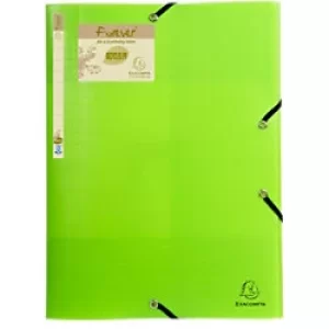 Image of Exacompta 3 Flap Folder 551573E A4 Green Polypropylene 24 x 32cm Pack of 15