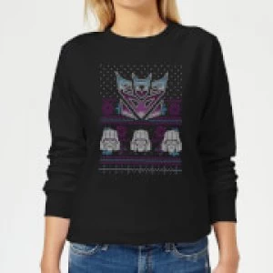Image of Decepticons Classic Ugly Knit Womens Christmas Sweatshirt - Black