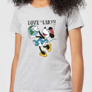 Image of Disney Minnie Mouse Love The Earth Womens T-Shirt - Grey - 3XL