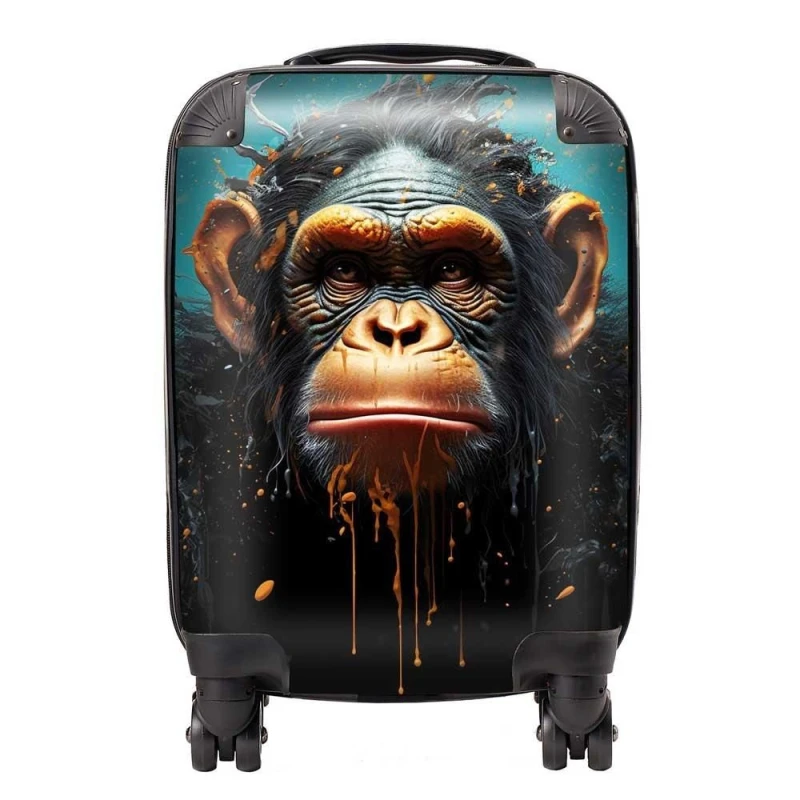 Image of Warren Reed - Designer Monkey Face Splashart Blue Suitcase Size: Large Blue Unisex Large
