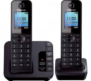 Image of Panasonic KX-TG8182EB Cordless Phone With Answering Machine Twin Handsets