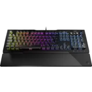 image of Roccat Vulcan 121 AIMO Corded Gaming keyboard, Mechanical gaming keyboard Backlit, Gel wrist support mat, Switch: red German, QWERTZ Black