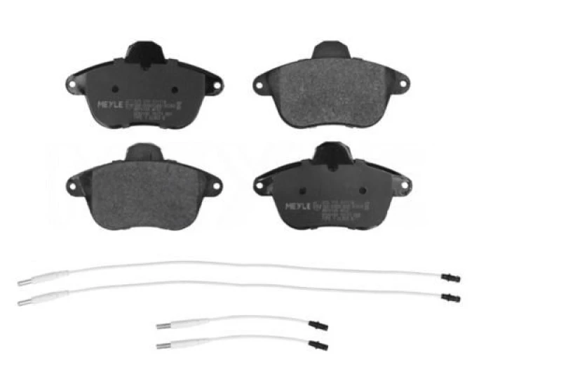 Image of MEYLE 025 215 0717/W Brake pad set Front Axle, incl. wear warning contact, Original Quality, with anti-squeak plate Brake Pad Set,disc brake (402)