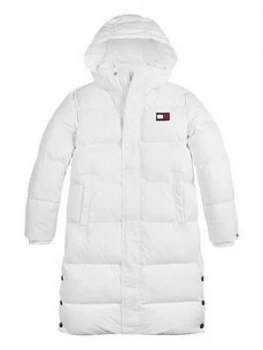 Image of Tommy Hilfiger Girls Oversized Down Padded Parka - White, Size 8 Years, Women