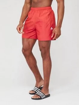 image of adidas Solid CLX Shorts - Red, Size 34, Men