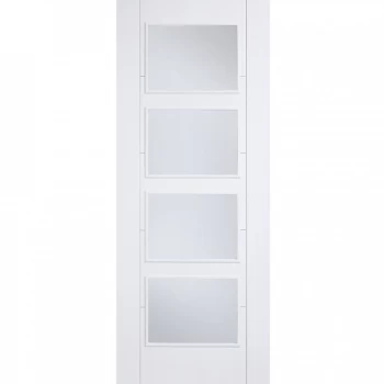 Image of LPD Vancouver White Primed 4 Light Glazed Internal Door - 1981mm x 686mm (78 inch x 27 inch)