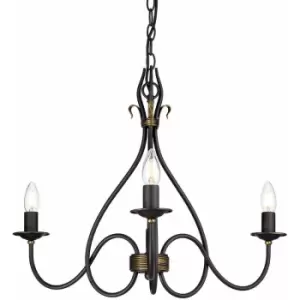 Image of 3 Bulb Chandelier Hanging Pendant LIght Rust/Gold LED E14 60W Bulb