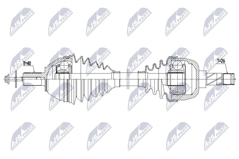 Image of NTY NPW-VV-169 Drive shaft 6-Speed Manual Transmission, Front Axle Left Drive Shaft (13)