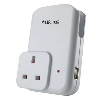 image of Lifemax Dual USB-A UK Mains Wall Charger - White