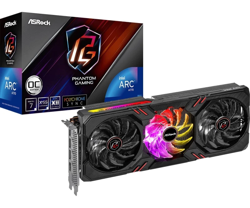 Image of Asrock Intel Arc A770 Phantom Gaming 16GB OC 16GB DDR6 PCIe4 HDMI...